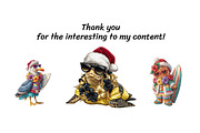 Tropical Christmas Clipart - 17 PNG, a Seasonal Illustration by InkyQueenArt (Thumbnail 8 of 8)