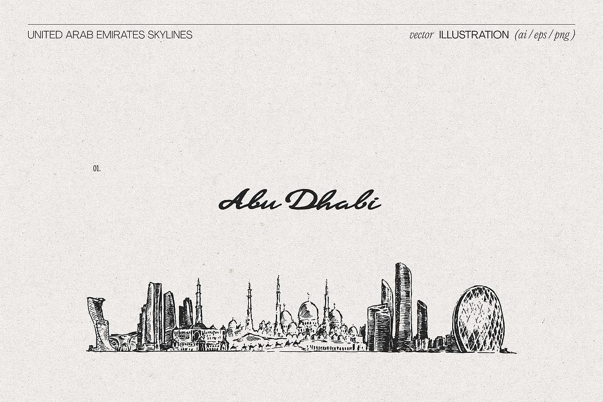 United Arab Emirates Skylines, a Work Illustration by TheMountBirdStudio (Photo 4 of 9)