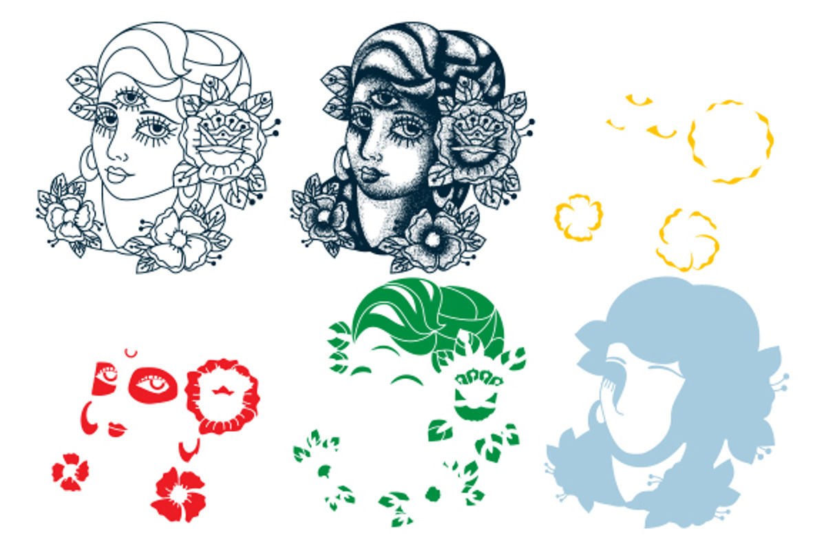 6 Vector Tattoos Design, an Illustration by PaperBat (Photo 5 of 5)