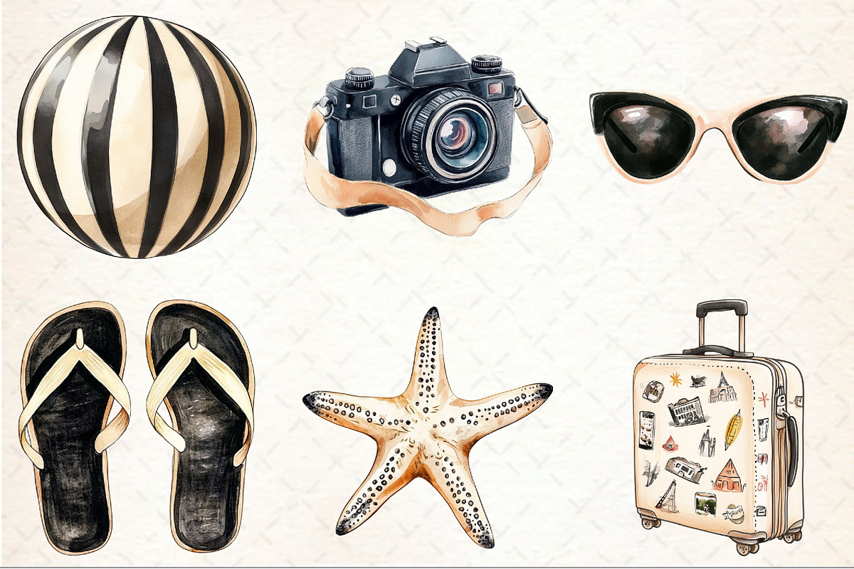 Ivory and Black Hello Summer Clipart, an Illustration by Rose Art (Photo 4 of 4)