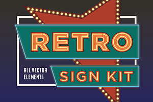 Retro Sign Vector Kit