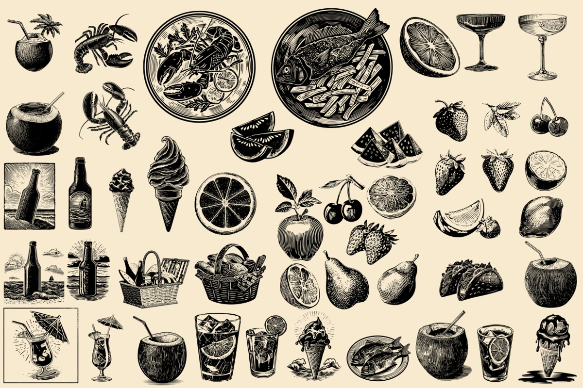 Vintage Coastal Travel Illustrations, an Object Illustration by Nocturnal Wolf (Photo 24 of 27)