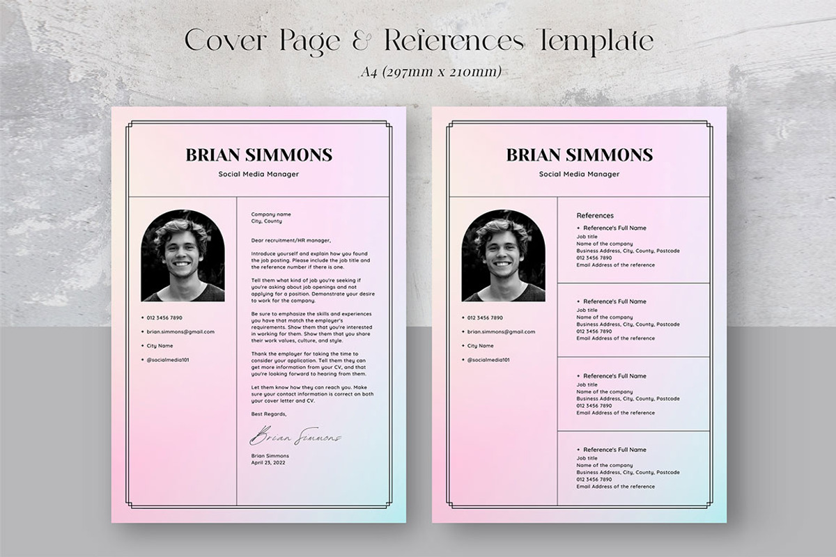 CANVA Resume Template / CV Set, a Resume Template by RWstudio (Photo 5 of 8)