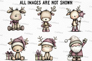 Christmas Santa & Reindeer Clipart, an Illustration by Craft Nest (Thumbnail 4 of 6)