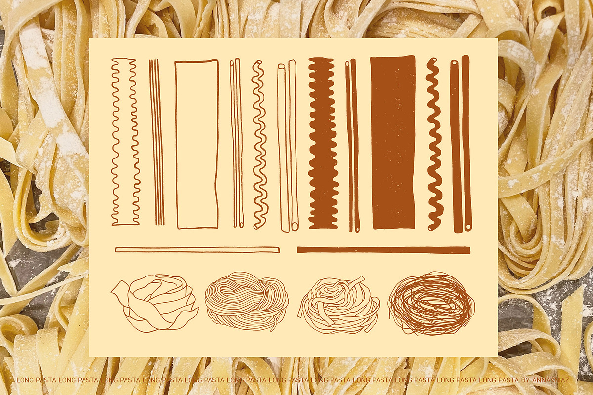 Pasta La Pasta. Food illustrations., a Food Illustration by Annakniaz (Photo 6 of 18)