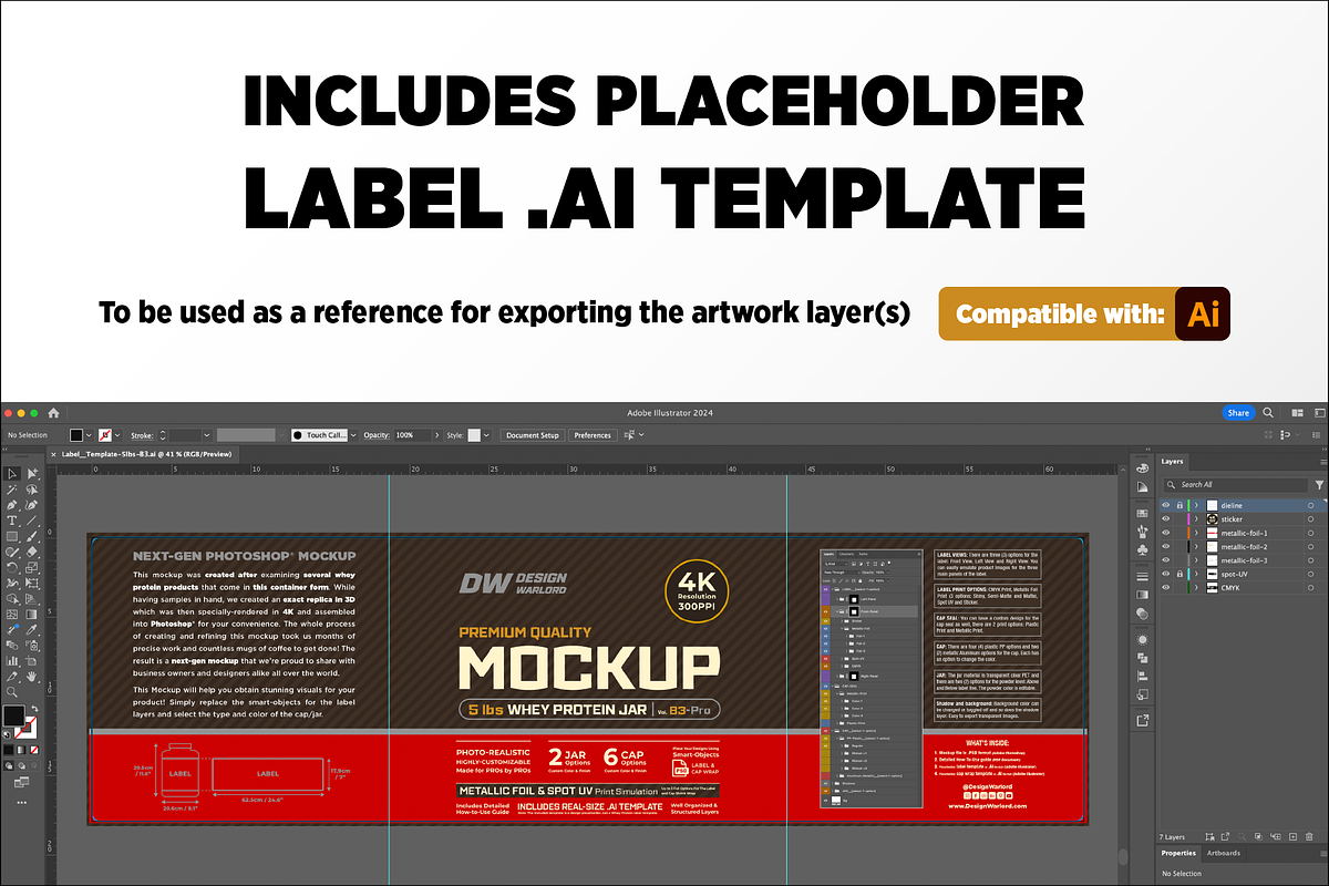 5lb Whey Protein Jar Mockup B3-Pro, a Packaging Mockup by Design Warlord (Photo 7 of 16)