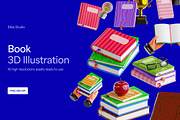 Book 3D Icon Set, an Object 3D Model by Eklip Studio (Thumbnail 1 of 3)