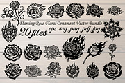 Flaming Rose Floral Ornament Vector, a Decorative Illustration by Designer_Momina (Thumbnail 1 of 21)
