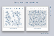 Blue rosehip flowers, a Decorative Illustration by LanaDzi (Thumbnail 7 of 12)