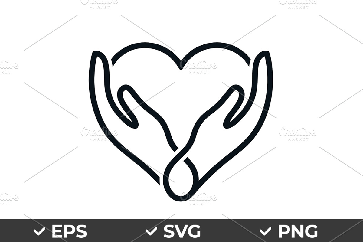 Heart Hands Care Vector Icon, an Object Graphic by Artonix (Photo 1 of 3)