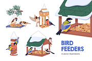 Bird feeders, houses for birds set, an Animal Illustration by Good Studio (Thumbnail 1 of 4)