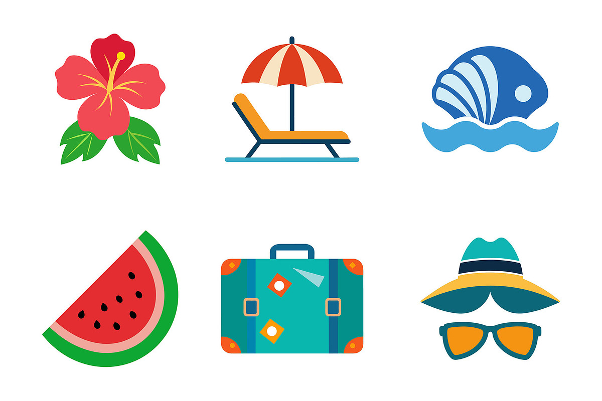 Summer Sale Travel Icons, an Illustration by smrony (Photo 5 of 6)
