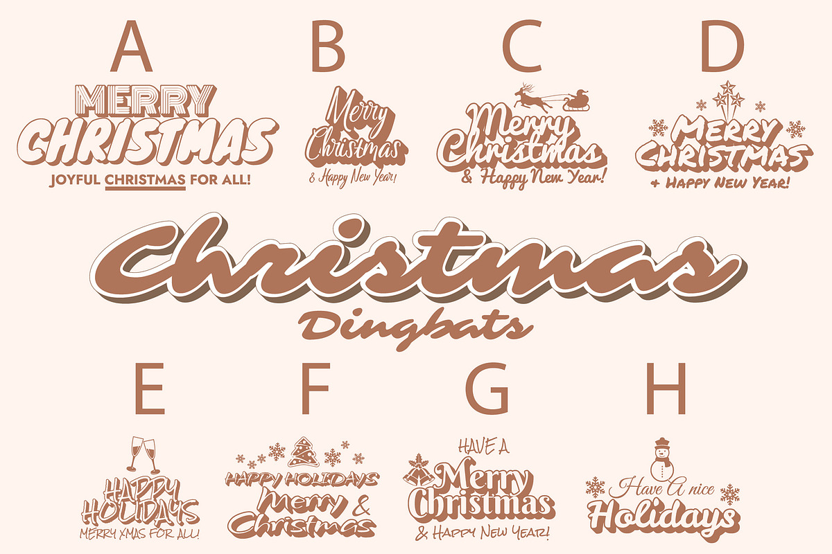 Christmas Dingbats Font, a Symbol Font by Minimalartstudio (Photo 1 of 3)