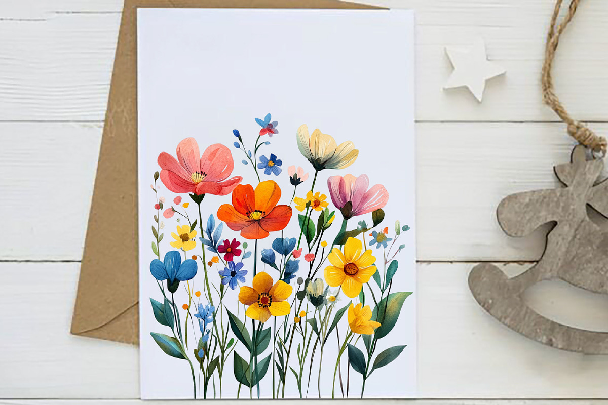 Charming Wild Flowers Watercolor, an Illustration by Designworld (Photo 5 of 8)