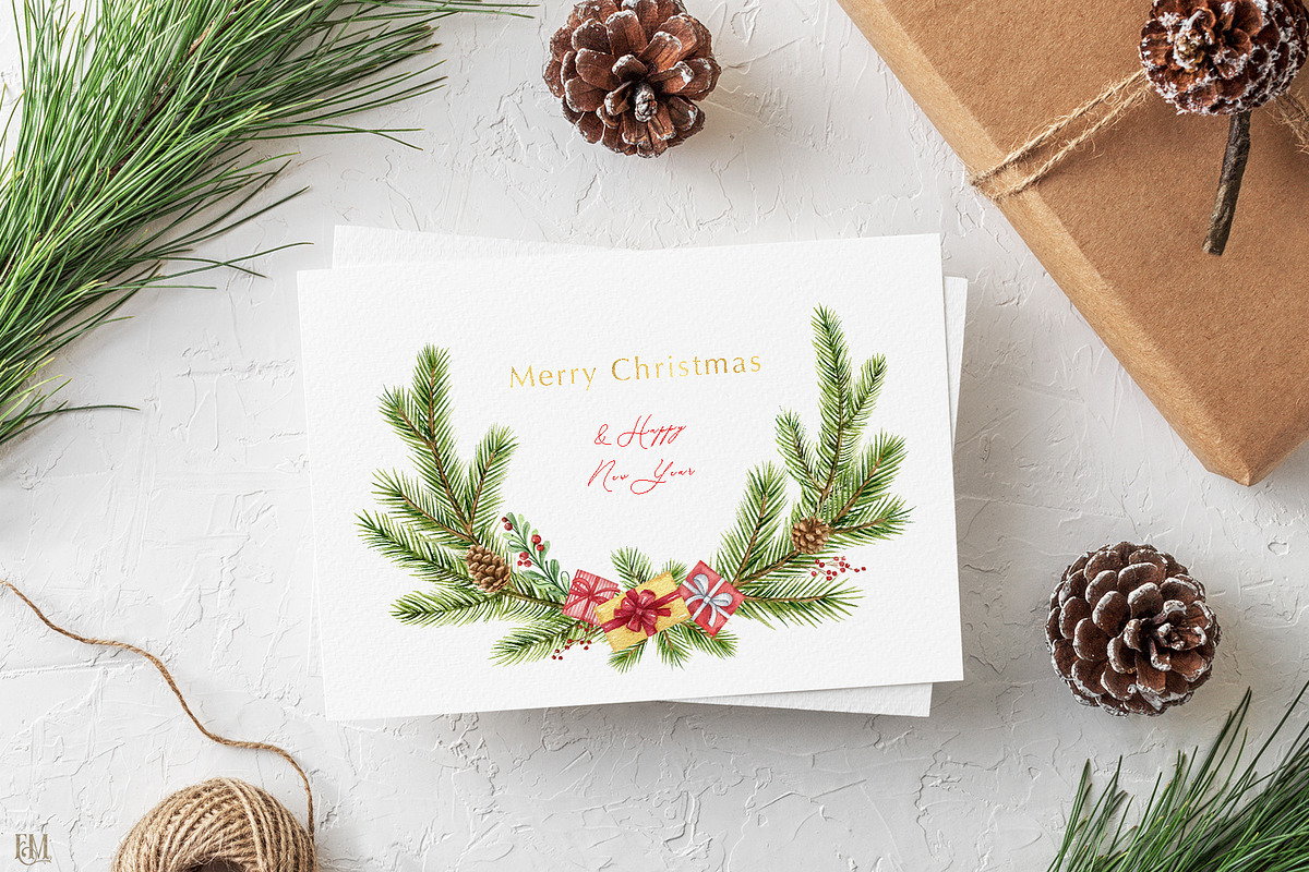 Christmas Watercolor collection, an Animal Illustration by Elena Medvedeva (Photo 6 of 15)