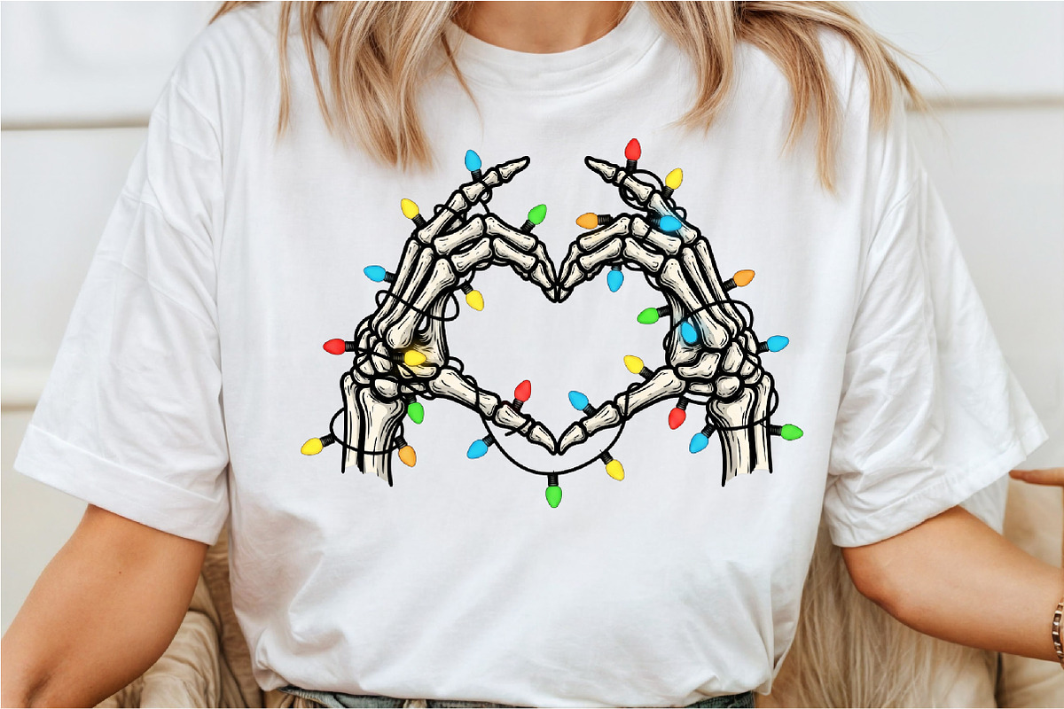 Skeleton Heart Hands Sublimation, a Seasonal Illustration by Rose Art (Photo 2 of 4)
