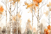 Watercolor Autumn Birch Trees Forest, an Object Graphic by Printable Treasure (Thumbnail 6 of 9)