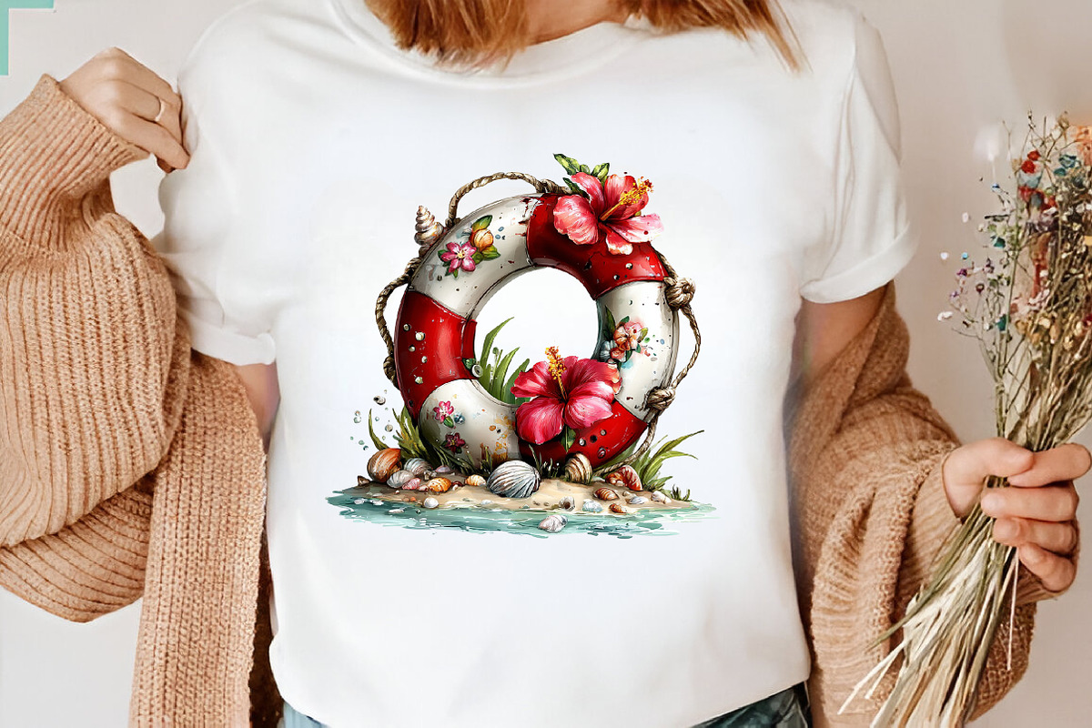 Whimsical Summer Lifebuoy Clipart, an Illustration by CreationArt (Photo 6 of 10)