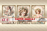 Easter angels-1 cards Atc ACEO, a Person Illustration by CraftArtStory (Thumbnail 2 of 4)