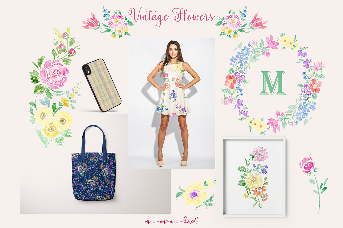 Vintage Flowers Collection, a Decorative Illustration by Mona Ahmed (Photo 8 of 12)