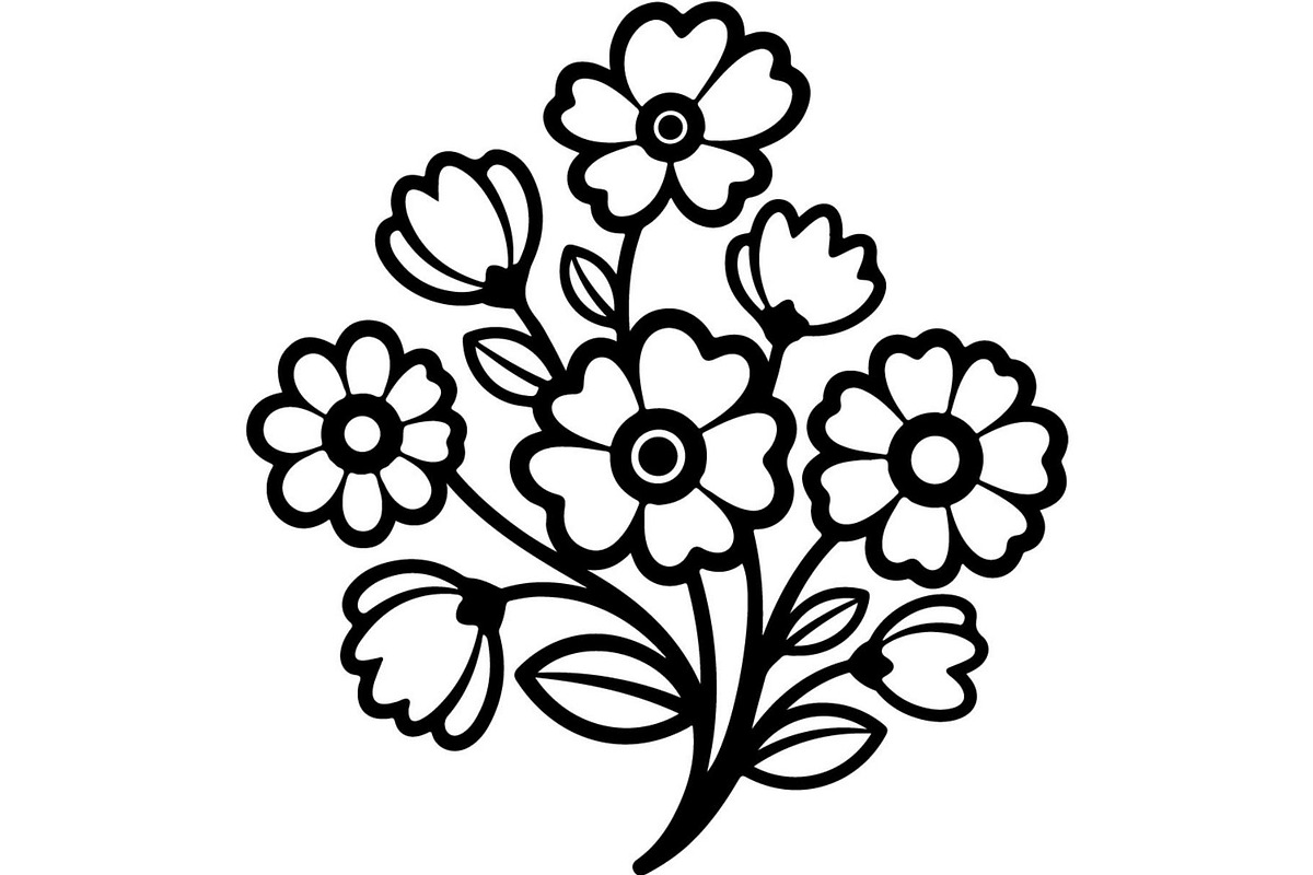 Cute Floral Silhouette, an Object Graphic by Designer_Momina (Photo 9 of 10)
