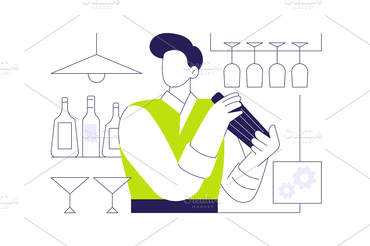 Making a perfect cocktail isolated, a Person Illustration by Visual Generation