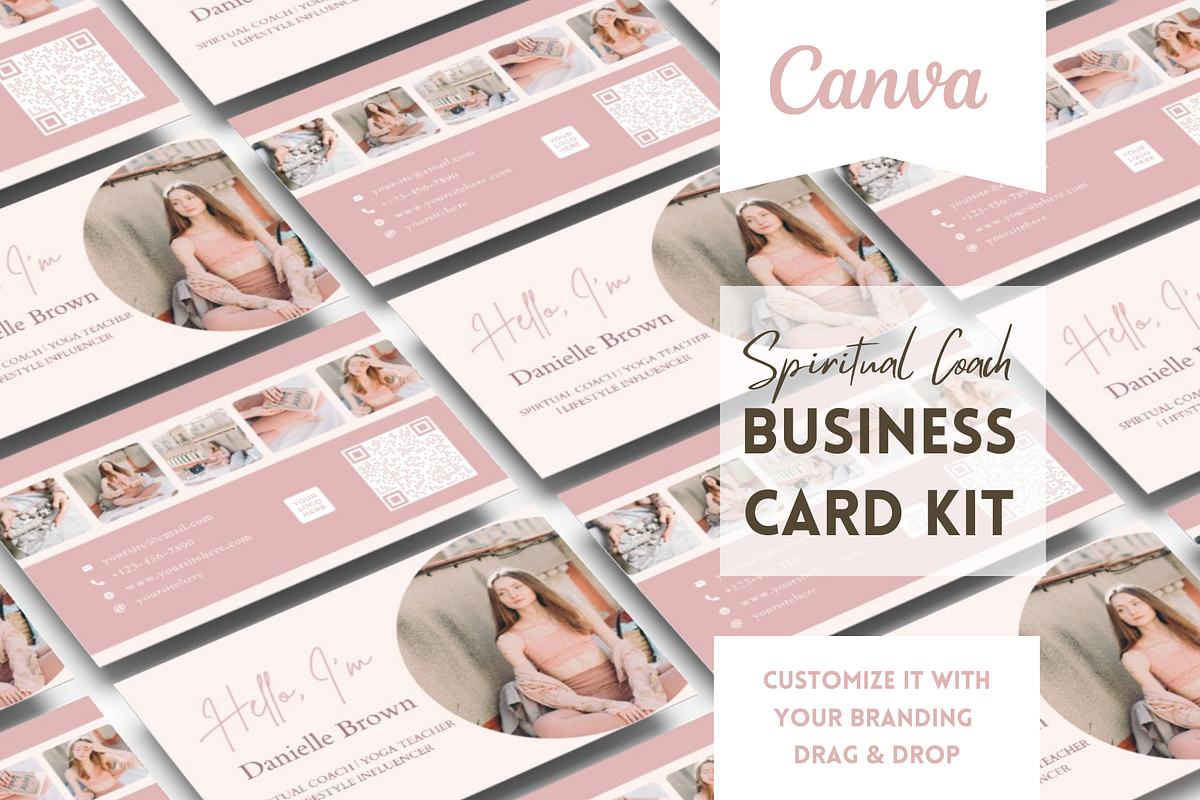 Spiritual Coach Business Card Pink, a Business Card Template by Golden Horizons Studio (Photo 1 of 9)