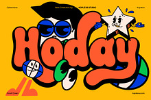 Hoday Font | Retro Bubble Typeface