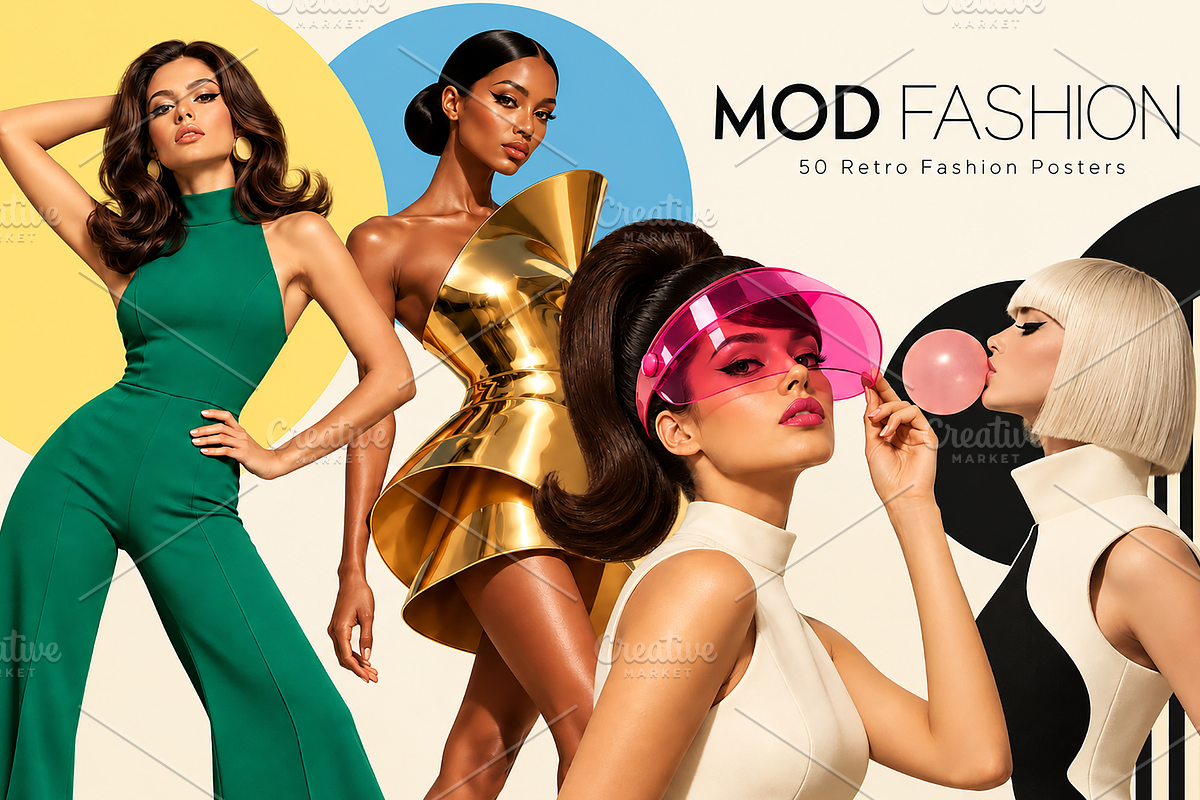 50 Retro Fashion Posters, a Beauty & Fashion Photo by MarisoArt (Photo 1 of 6)