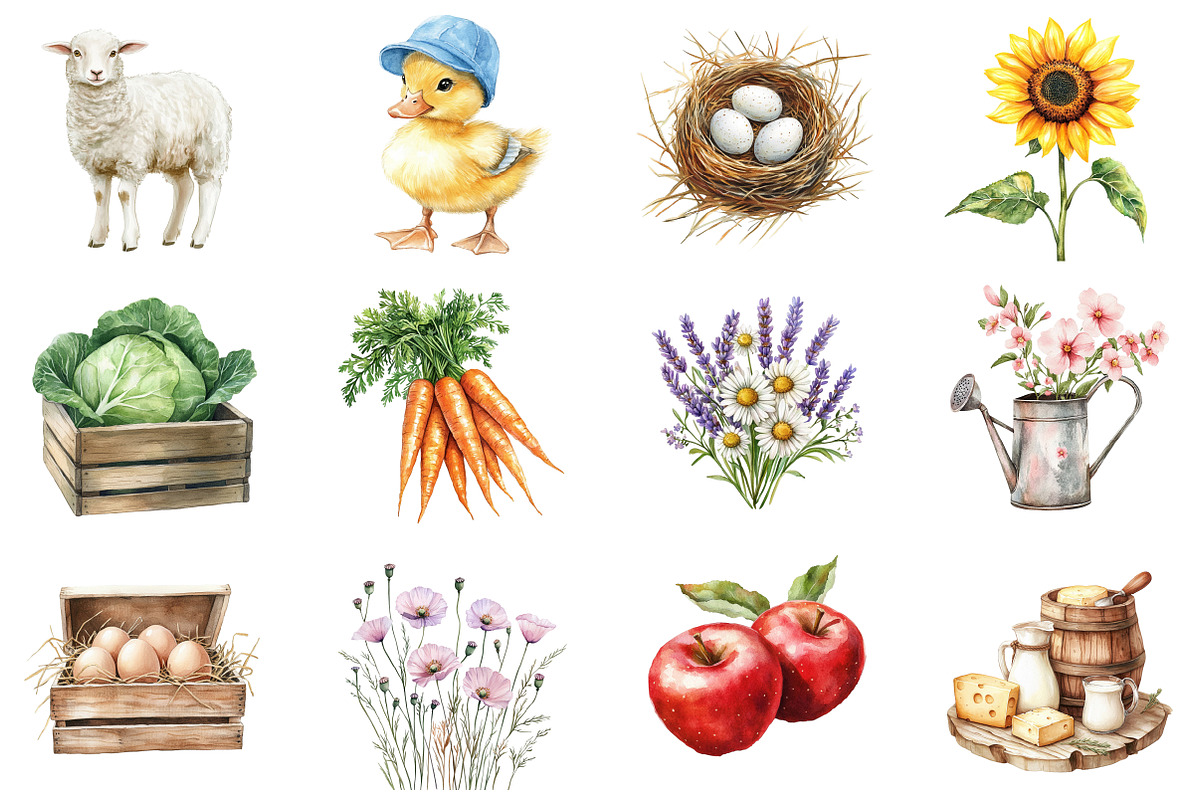 Happy Funny Farm Life Animals, an Illustration by CitraGraphics (Photo 2 of 5)