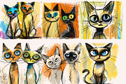 Cartoon Cats Ink Drawings, an Animal Illustration by PrintHaven Designs (Thumbnail 6 of 8)