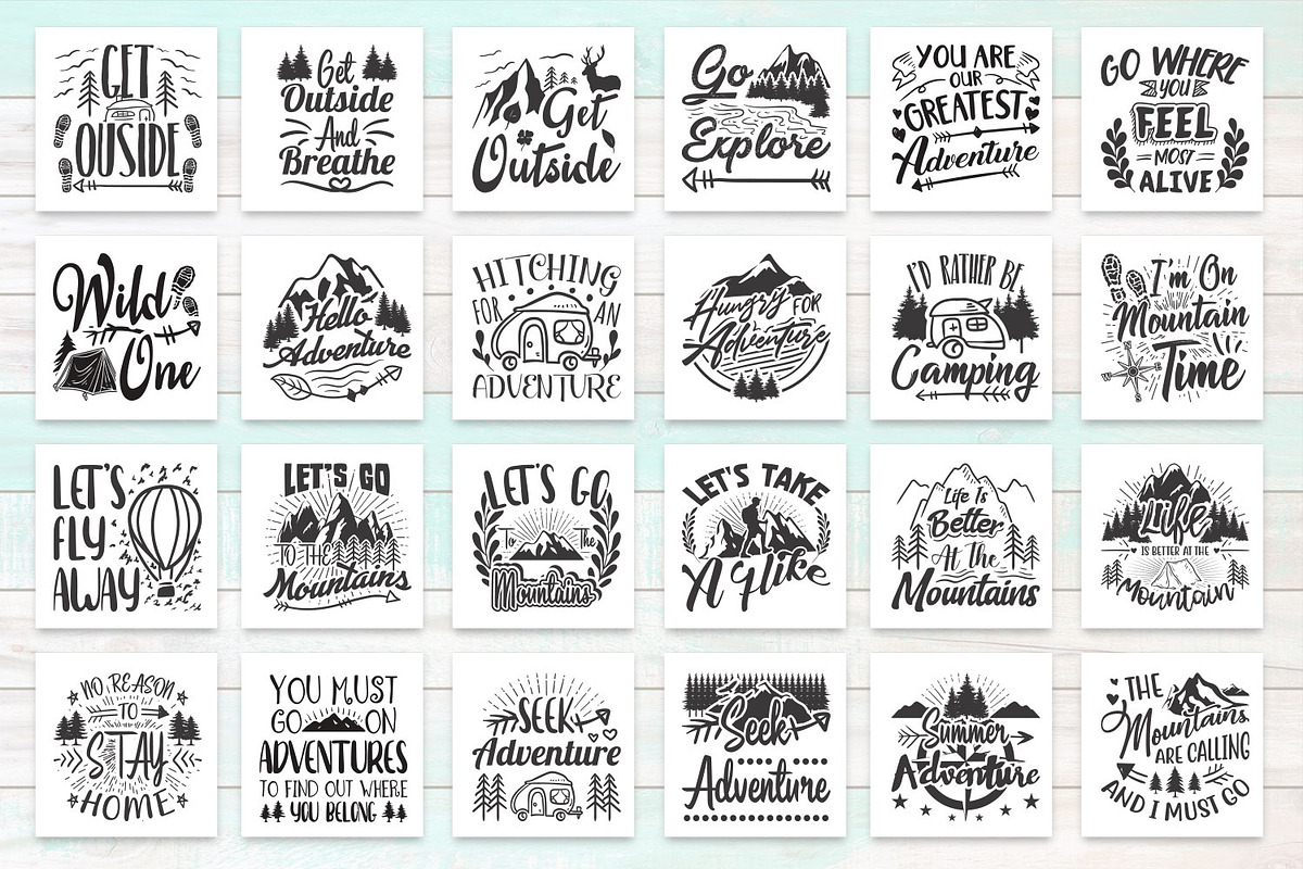 Outside Adventure Quotes and Graphic, an Illustration by beetlepixels (Photo 5 of 8)