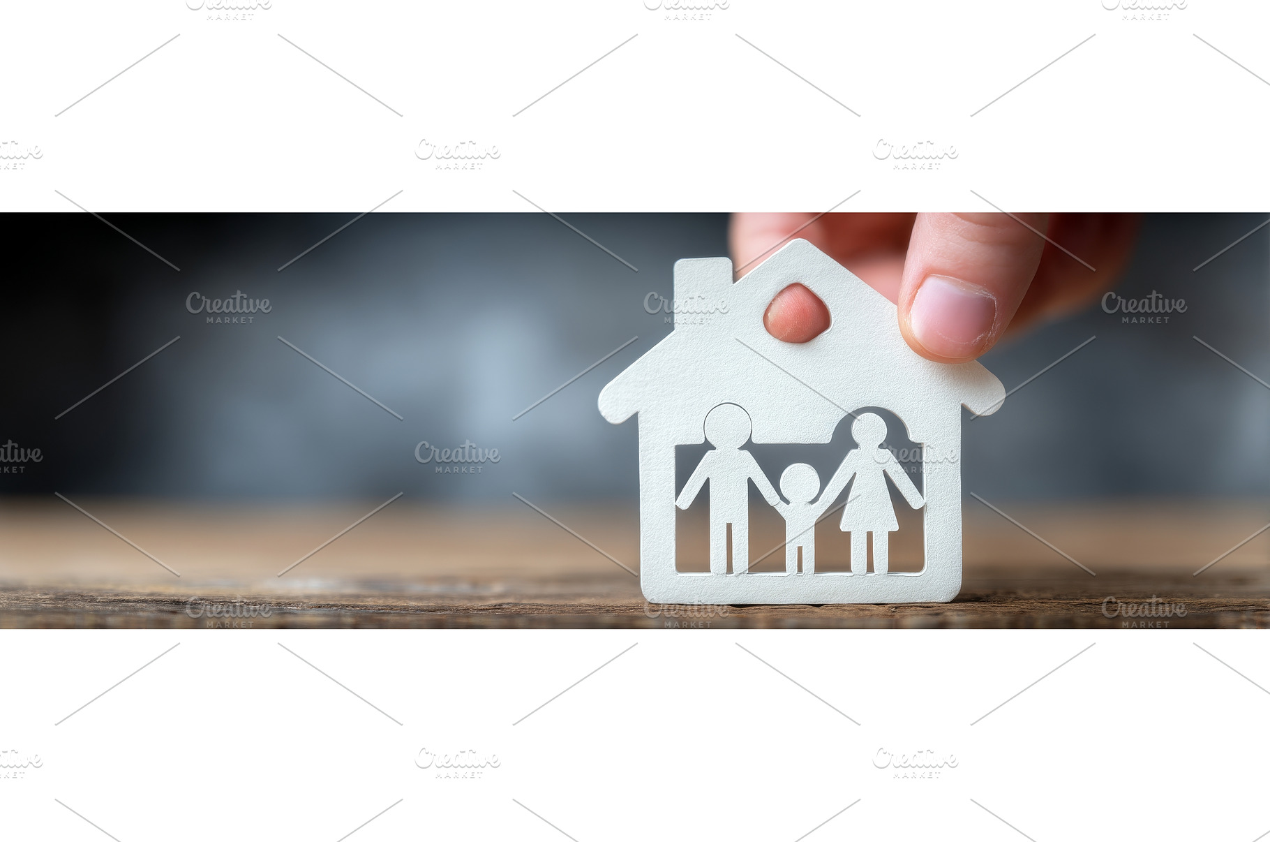 A hand shielding a family on a, a Business Photo by ZinetroN