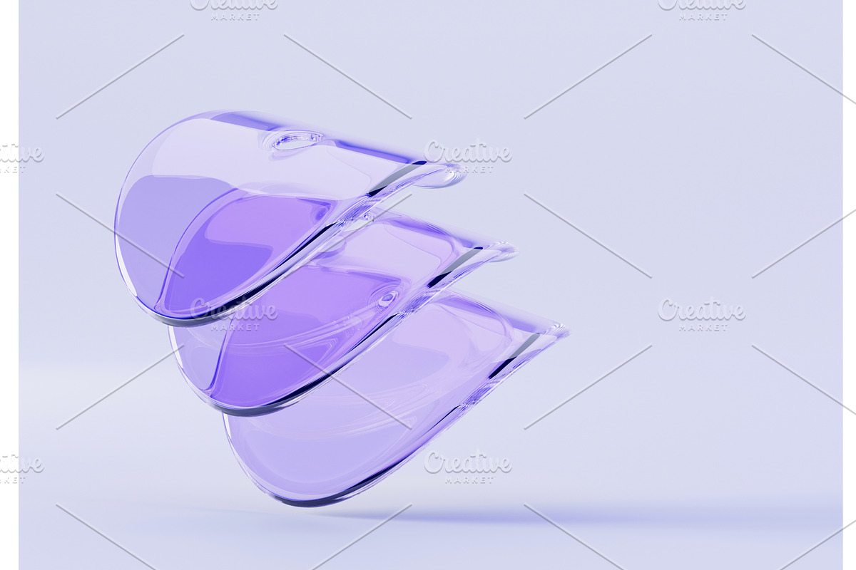 3d render glass transparent circle, a Textures & Material 3D Model by Marozhkastudio