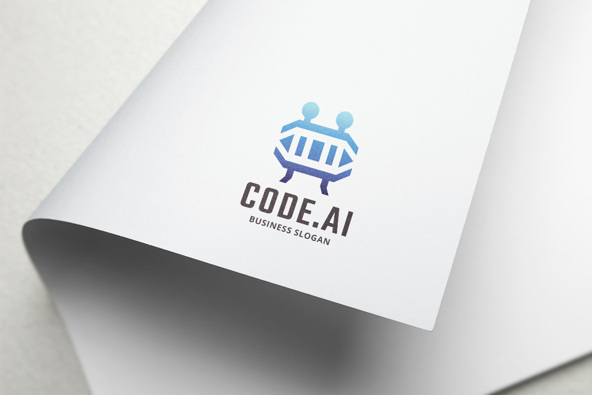 Code.ai Data Code Robot Logo, a Branding & Logo Template by Design_Planet (Photo 1 of 2)