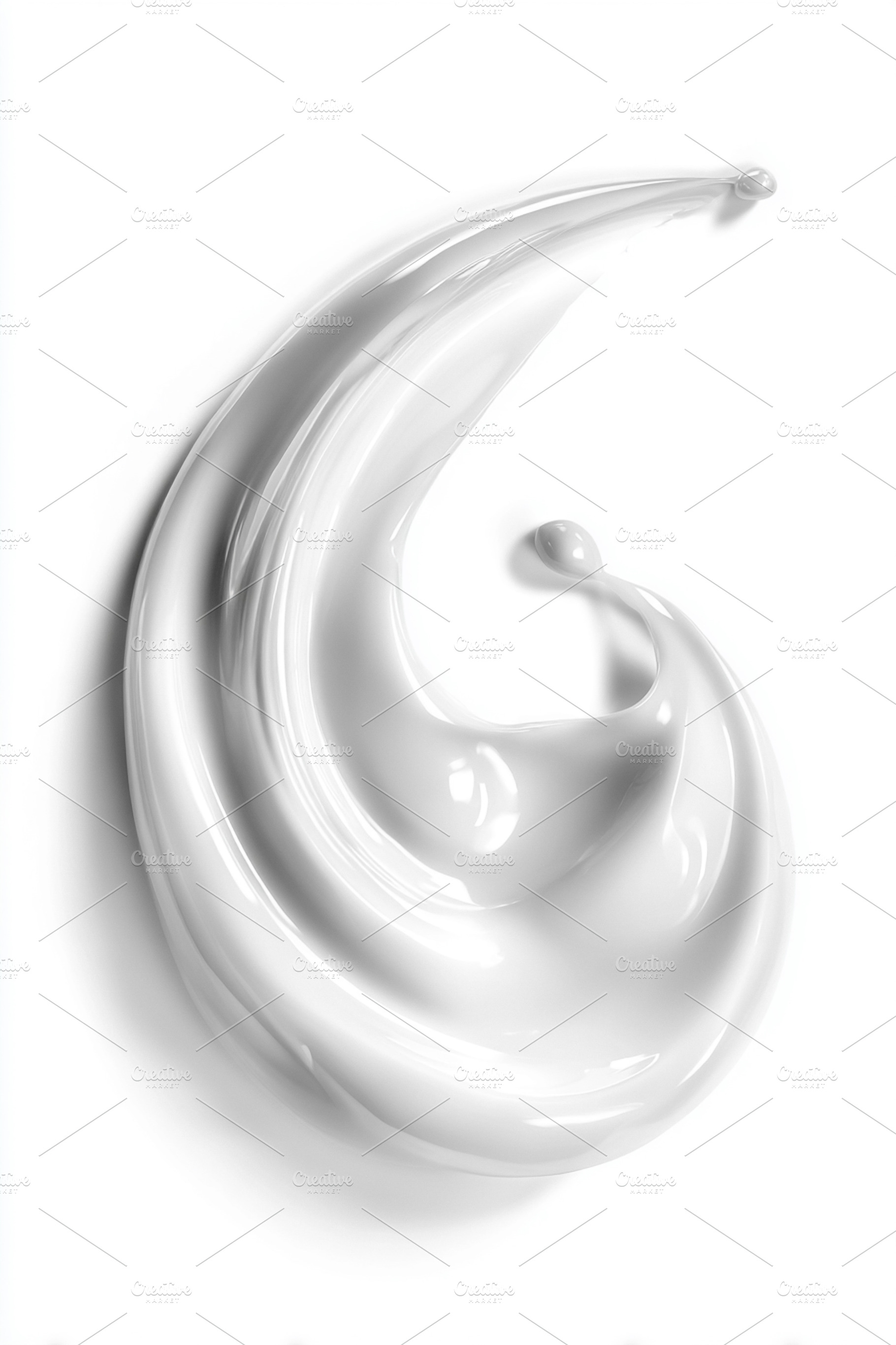 White creamy cosmetic product swatch forming an elegant swirl. P, a Photo by Studio ANNA