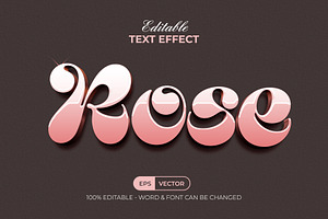 Pink Rose Gold Text Effect Style