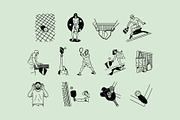 Retro Pickleball Graphic, an Object Graphic by Skilline Supply Co. (Thumbnail 2 of 12)