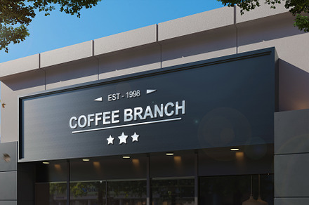 Front store Logo mockup