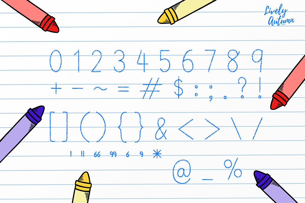 Crayon Font | Handwriting Font, a Handwritten Font by LivelyAutumn11.11 (Photo 3 of 4)
