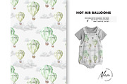 Hot air Balloons seamless pattern, a Pattern Graphic by Milatoo (Thumbnail 5 of 6)