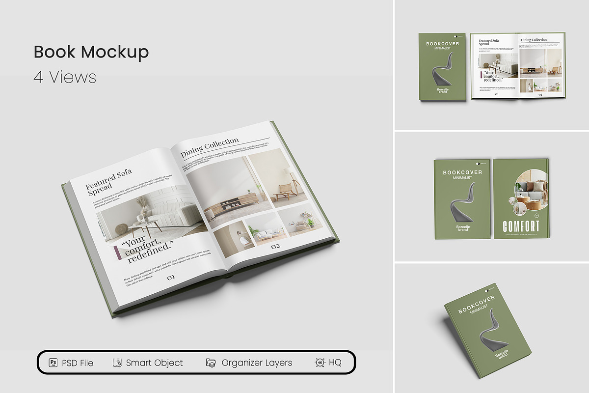 Book Mockup, a Books & Magazine Mockup by seramoe (Photo 1 of 5)