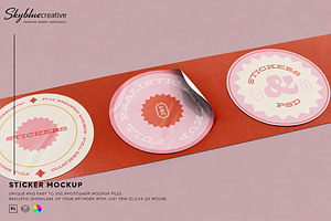 Set of Three Stickers Mockup
