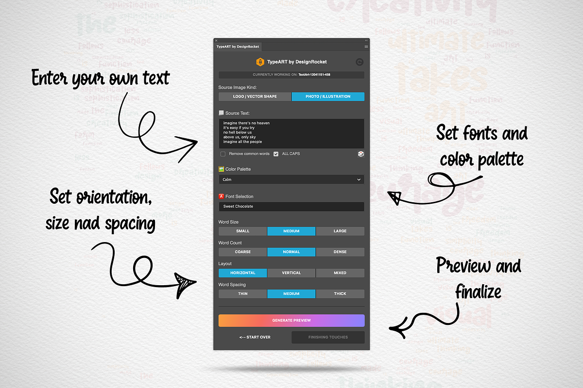 TypeART - Dynamic typography engine, a Plug-in Add-On by DesignRocket (Photo 7 of 8)