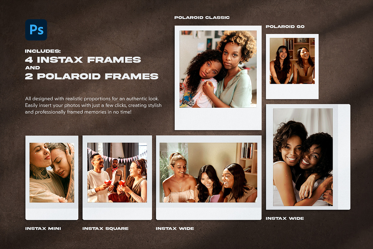 Polaroid Instax Photo Frames, a Mockup by Andrew Skoch Design (Photo 5 of 6)