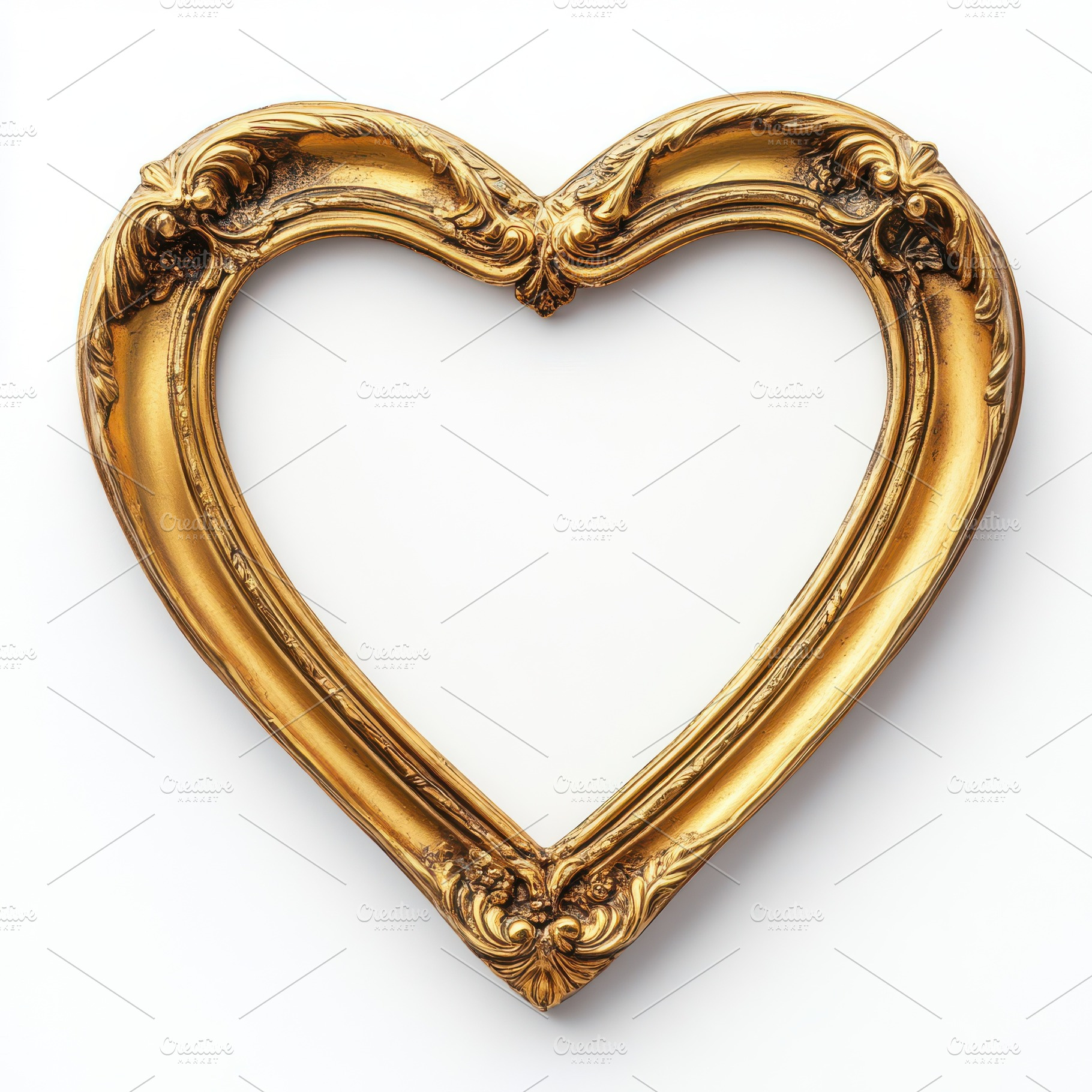 Golden heart shaped picture frame il, a Photo by Pixeness Studio