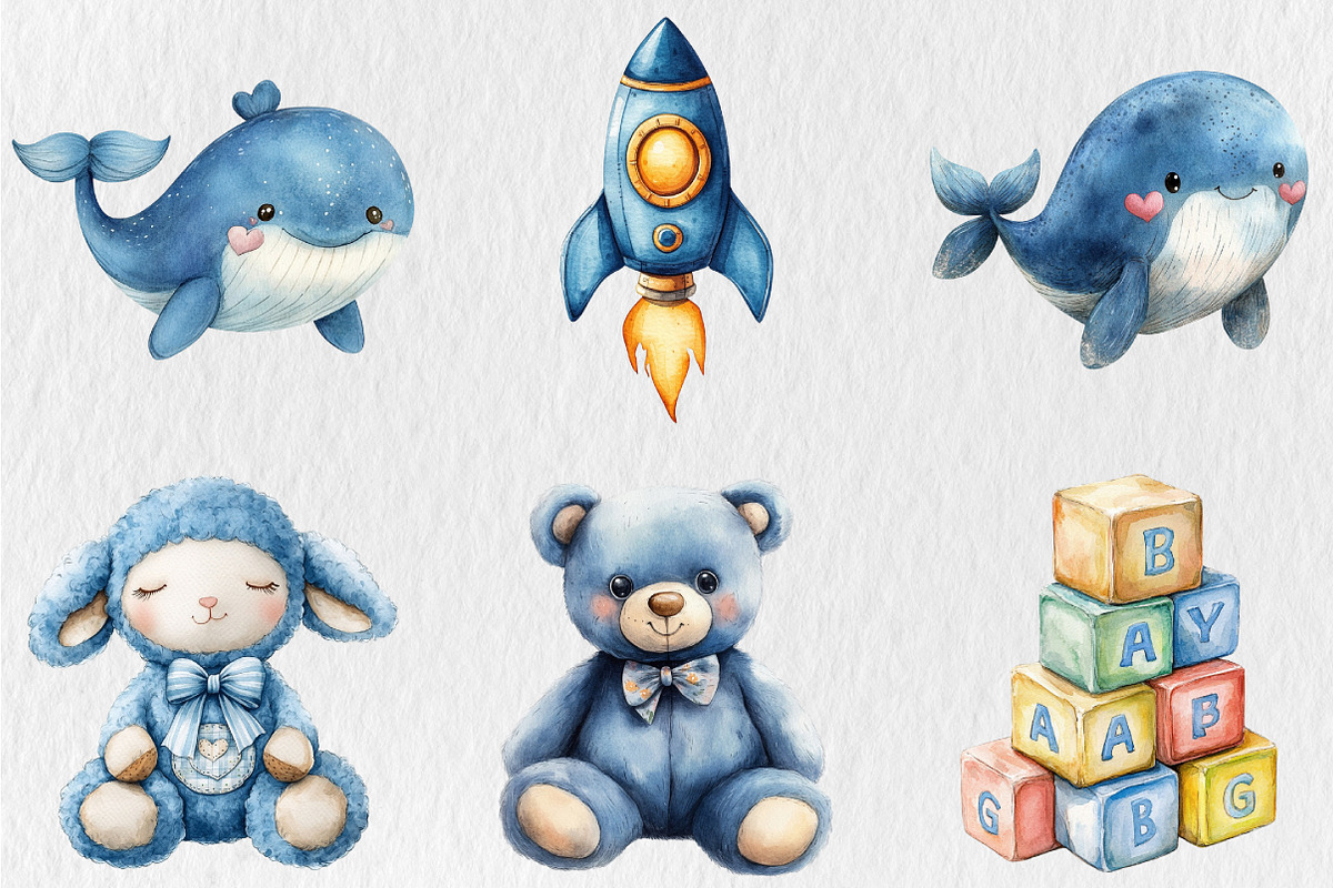Baby Boy Blue Toys Clipart, an Illustration by Rose Art (Photo 4 of 5)