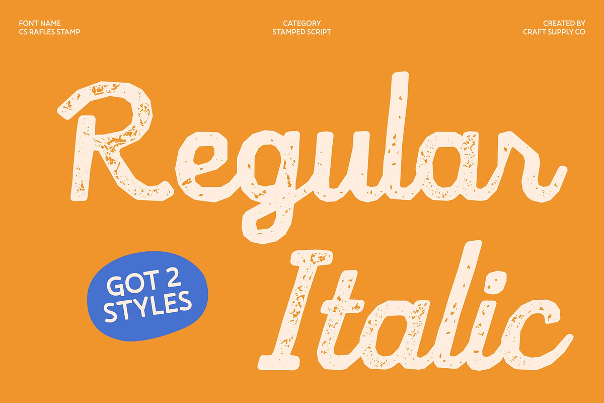CS Rafles Stamp, a Script Font by Craft Supply Co. (Photo 3 of 8)