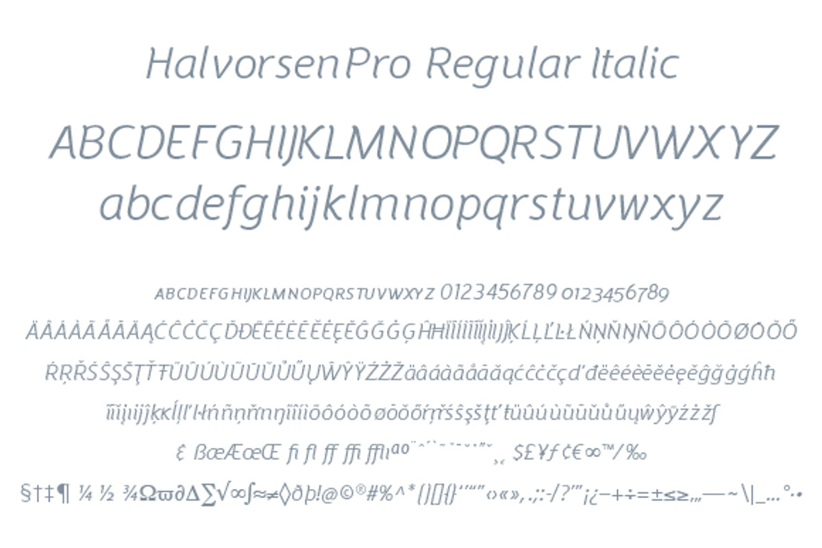 HalvorsenPro Regular Italic preview 2