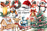 Watercolor Whimsical Christmas PNG, an Illustration by Creative Art (Thumbnail 1 of 10)